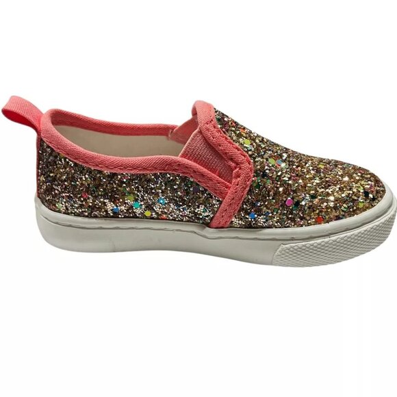 Toddler Girls' Madigan Multicolor Glitter Slip On Sneakers Cat & Jack Size 6 - Picture 3 of 5